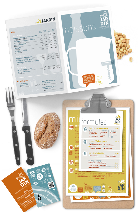 Création Menu restaurant Le Jardin Saint-Valery-sur-Somme | Marie Cayet