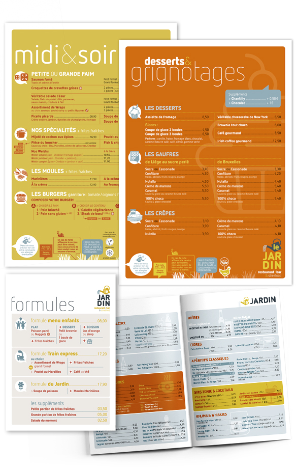 Création Menu restaurant Le Jardin Saint-Valery-sur-Somme | Marie Cayet