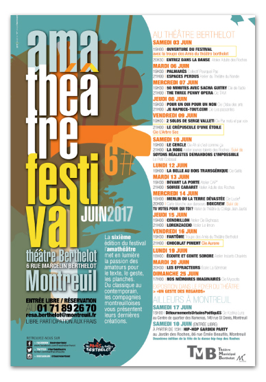 affiche Amathéâtre Festival Montreuil | graphisme © Marie Cayet