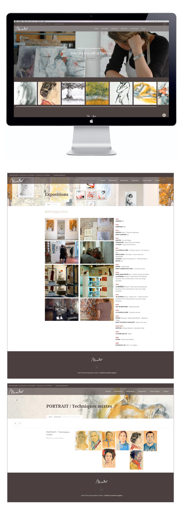 site internet Pascale Nouailhat artiste | Graphiste Montreuil Marie Cayet