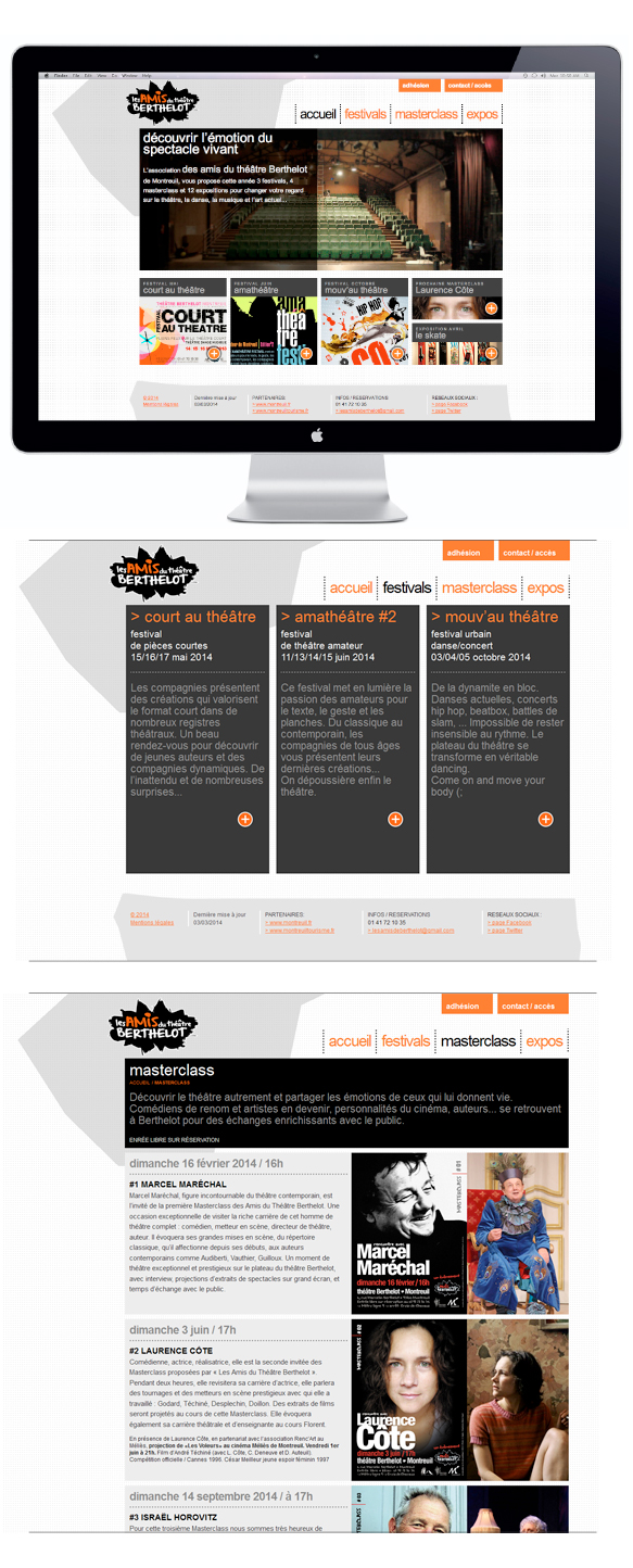 web deisgn, Les amis du théâtre Bertelot Montreuil | Marie Cayet